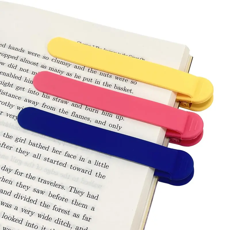 3Pcs Automatic Bookmark, Silicone Smart Book Marks for Reading Women, Men, Kids,Cute Unique Book Markers Bookmark Clip Readin...