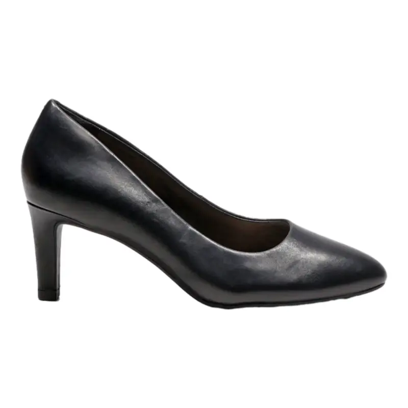 CLARKS Court Heels Black Leather Womens UK 3