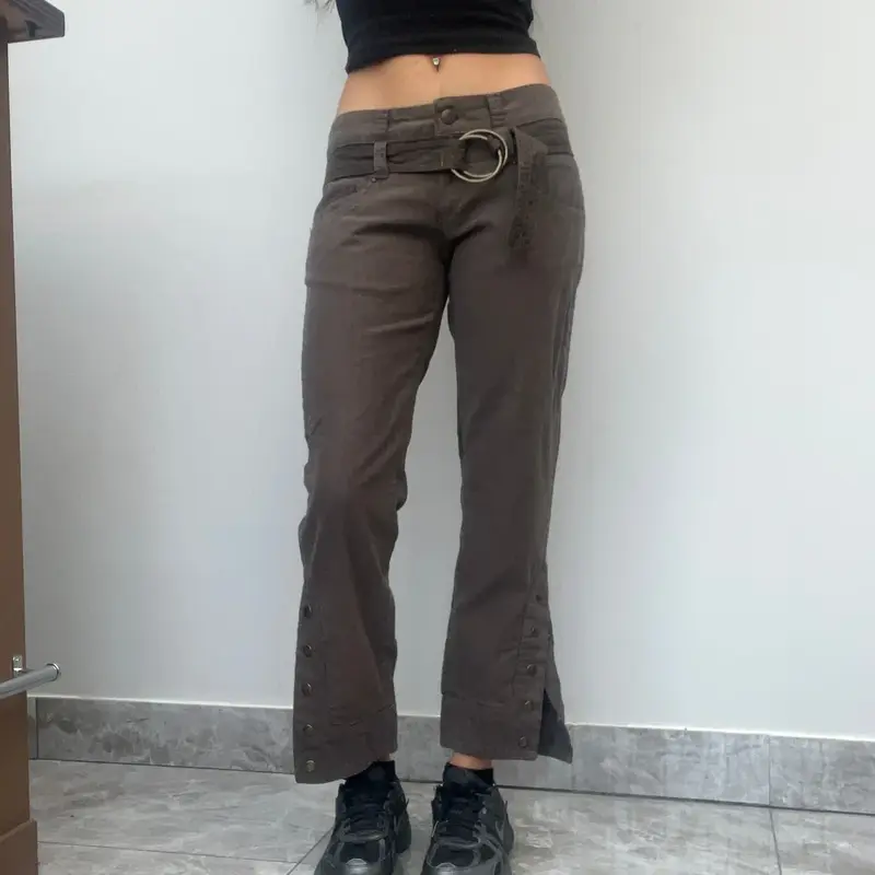 Just Cavalli Trousers - 30W UK 8 Brown Cotton