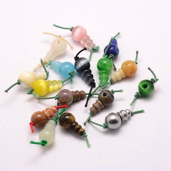 Synthetic Mixed Stone 3 Hole Guru Beads