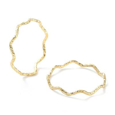 Ion Plating(IP) 304 Stainless Steel Textured Wave Finger Rings