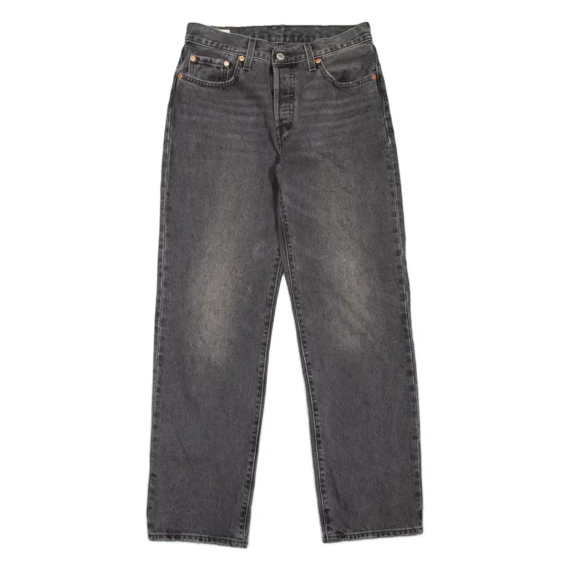 LEVI'S 501 BIG E Jeans Womens Grey Regular Straight Stone Wash W26 L30