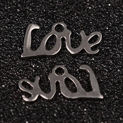 Tarnish Resistant Word Love 304 Stainless Steel Charms