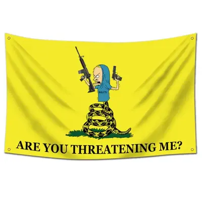 Are You Threatening Me Flag banner 3x5 Feet Banner,Funny Poster UV Resistance Fading & Durable Man Cave Wall Flag with 4 Bras...