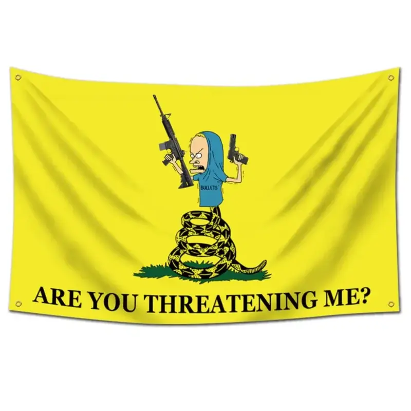 Are You Threatening Me Flag banner 3x5 Feet Banner,Funny Poster UV Resistance Fading & Durable Man Cave Wall Flag with 4 Bras...