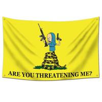 Are You Threatening Me Flag banner 3x5 Feet Banner,Funny Poster UV Resistance Fading & Durable Man Cave Wall Flag with 4 Bras...