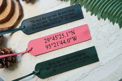 Leather Bookmark Personalized , Real Leather, Same Day Shipping, Free Shipping US