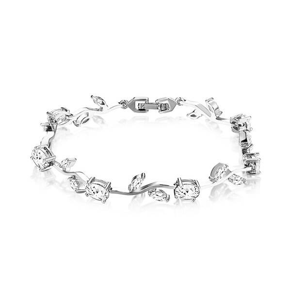 Brass Micro Pave Cubic Zirconia Chain Bracelets