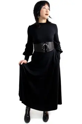 Bishop Sleeve Maxi Dress (Reversible) | Size: L