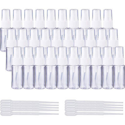 PET Plastic Refillable Lotion Perfume Pump Spray Bottle and 2ml Disposable Plastic Dropper
