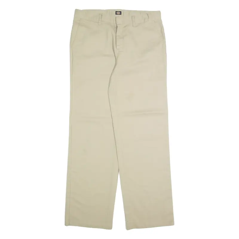 DICKIES Chino Mens Trousers Beige Regular Straight W32 L32