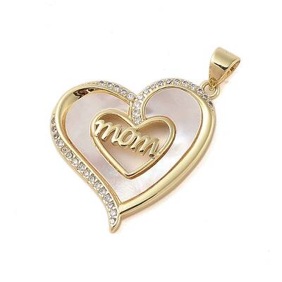 Brass Micro Pave Clear Cubic Zirconia Pendants