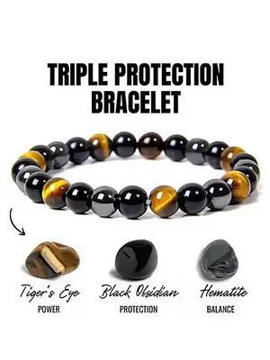 Triple Protection Bracelet, Fashionable and Versatile Design Energy Bracelet, Self-healing Jewelry, Gift for Friends, Men's B...