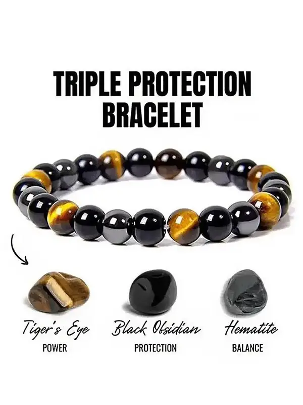 Triple Protection Bracelet, Fashionable and Versatile Design Energy Bracelet, Self-healing Jewelry, Gift for Friends, Men's B...