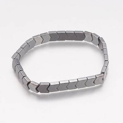 Non-magnetic Synthetic Hematite Stretch Bracelets
