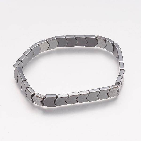 Non-magnetic Synthetic Hematite Stretch Bracelets