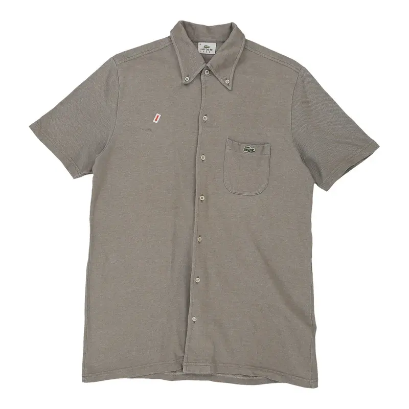 Lacoste Short Sleeve Shirt - Medium Grey Cotton