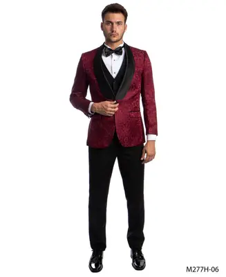 Tazio Men's 3-Piece Paisley Executive Suit - Award-Winning Design