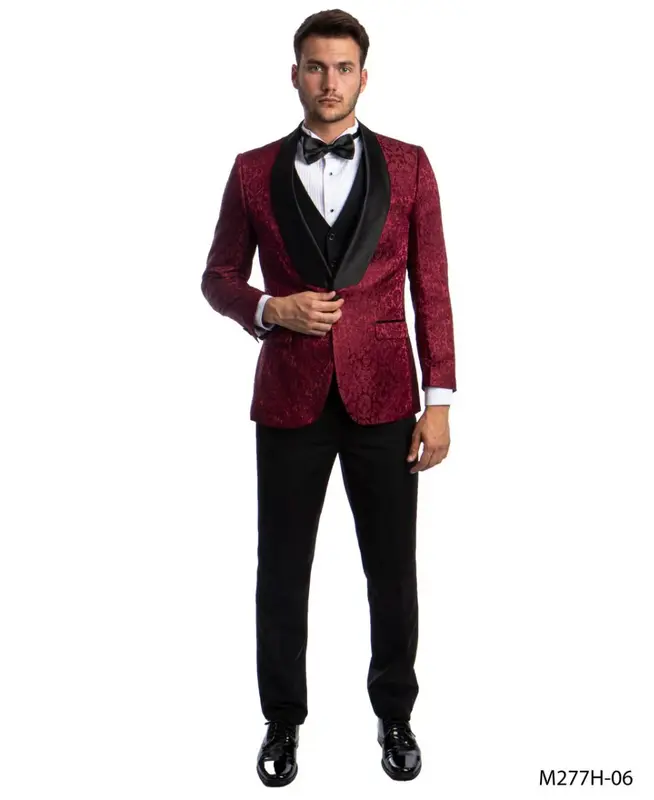 Tazio Men's 3-Piece Paisley Executive Suit - Award-Winning Design