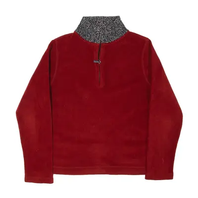 EDDIE BAUER Birch Valley Fleece Mock Fleece Red 1/4 Zip Mens S