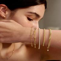 TEWIKY Dainty Bracelets For Women Trendy Jewelry Set For Women Bracelets Paperclip Box Herringbone Figaro Rope Chain Bracelet...