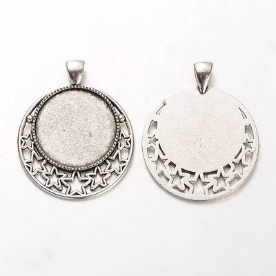 Tibetan Style Alloy Pendant Cabochon Settings