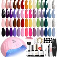 Modelones 28 Colors Gel Nail Polish Kit With U V Light Nail Dryer Lamp, 45pcs Soak Off Nail Gel Manicure Set Starter Kit No W...