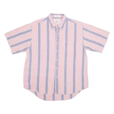 JOHN ASHFORD SPORT Shirt Pink Striped Short Sleeve Mens XL