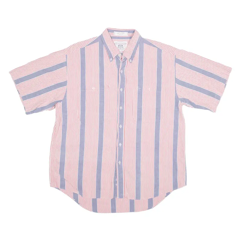 JOHN ASHFORD SPORT Shirt Pink Striped Short Sleeve Mens XL