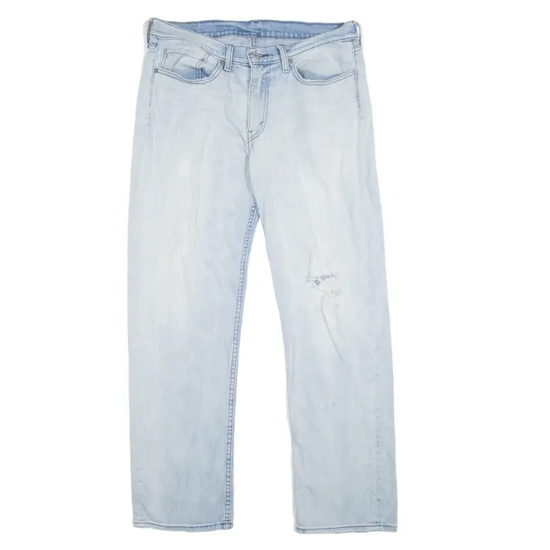 LEVI'S 514 Jeans Distressed Blue Denim Regular Straight Mens W34 L32