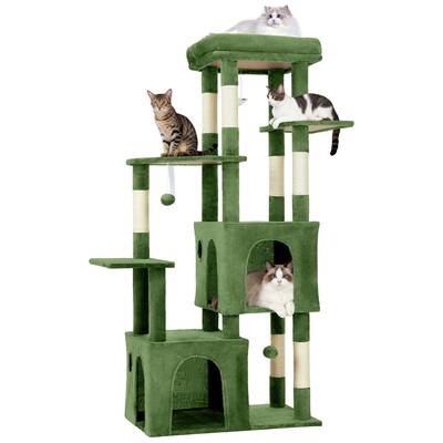 Garvee 61 Multi-Level Cat Tree for Indoor Cats, Heavy-Duty Tower for Large Adult & Maine Coon Cats with Oversized Perch, Dua...