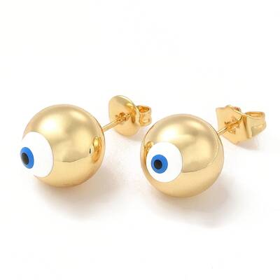 Enamel Evil Eye Stud Earrings