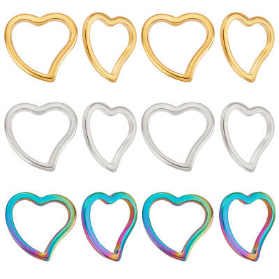 36Pcs 3 Colors 304 Stainless Steel Linking Rings