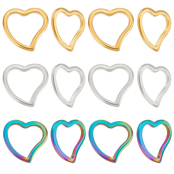 36Pcs 3 Colors 304 Stainless Steel Linking Rings