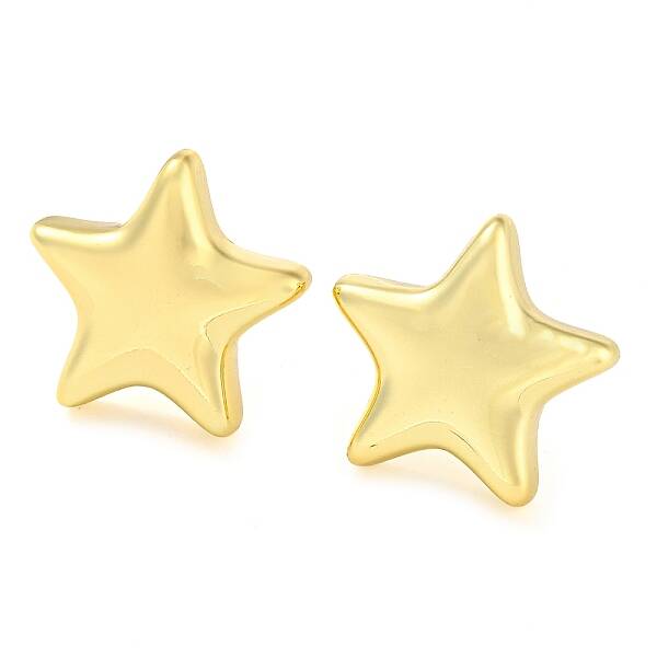 Rack Plating Brass Star Stud Earrings