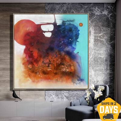 Original Abstract Colorful Paintings On Canvas Textured Hand Painted Art Modern Oil Painting | ABSTRACT MOUSE 50"x50&quo...