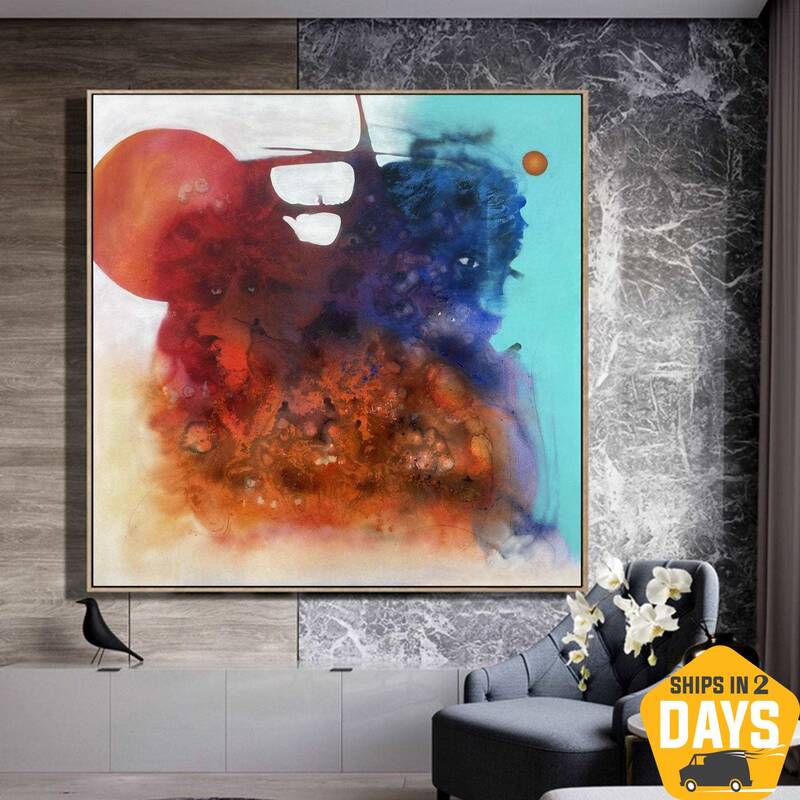 Original Abstract Colorful Paintings On Canvas Textured Hand Painted Art Modern Oil Painting | ABSTRACT MOUSE 50"x50&quo...