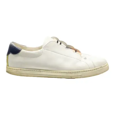 FENDI Sneaker Trainers Beige Leather Womens UK 7