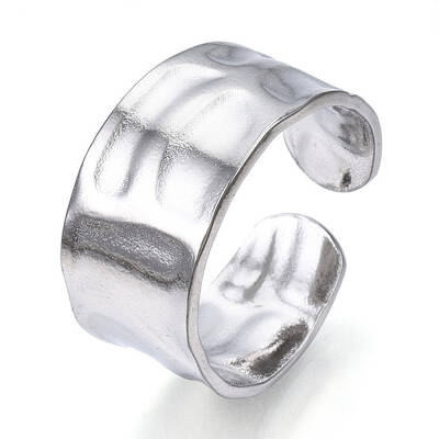 Non-Tarnish 304 Stainless Steel Wide Open Cuff Ring for Women