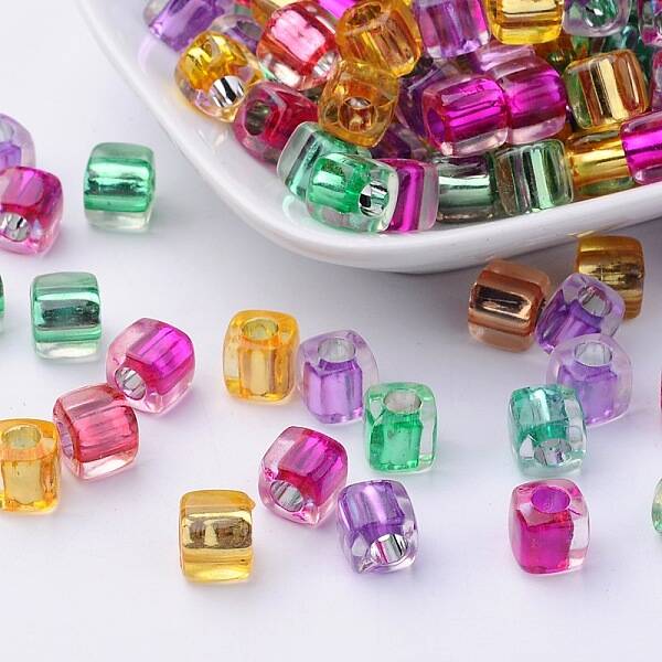 Transparent Acrylic Cube Beads
