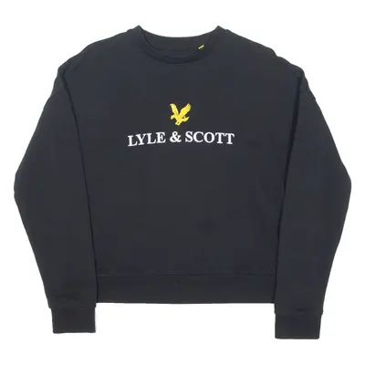 LYLE & SCOTT Mens Sweatshirt Black Crew Neck M