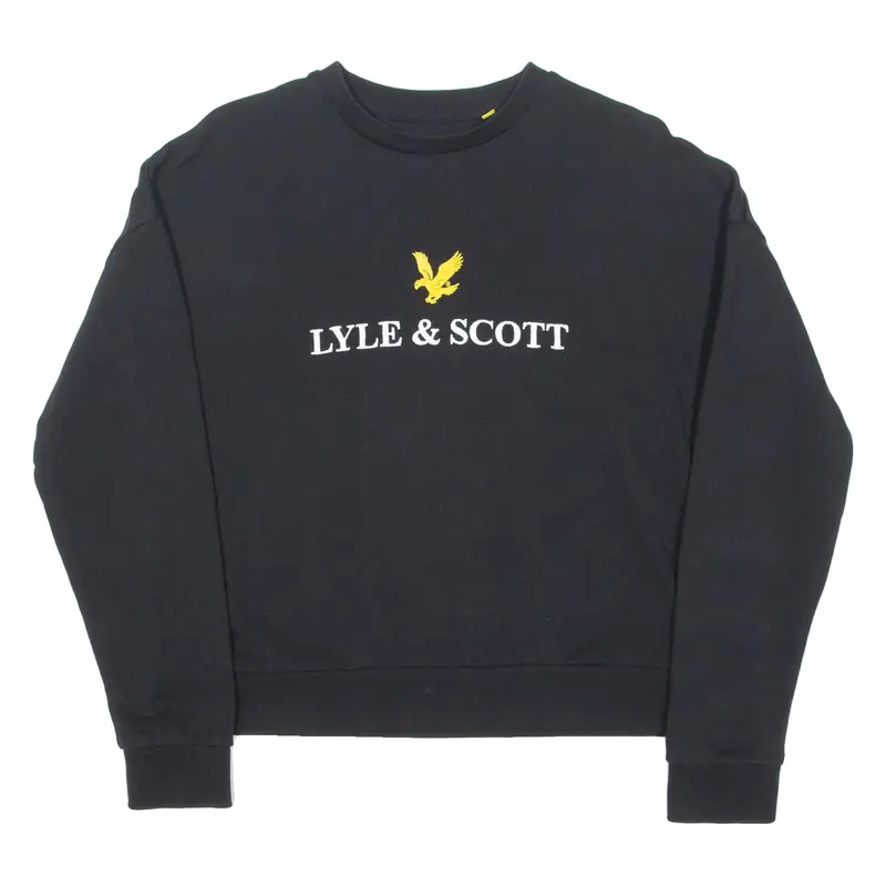 LYLE & SCOTT Mens Sweatshirt Black Crew Neck M