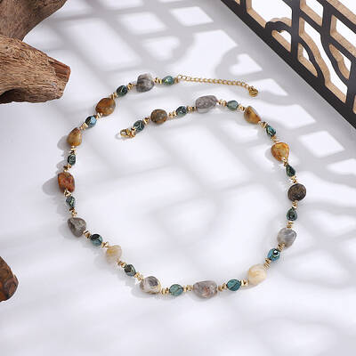 Natural Agate & Synthetic Non-magnetic Hematite Chip Beaded Necklaces