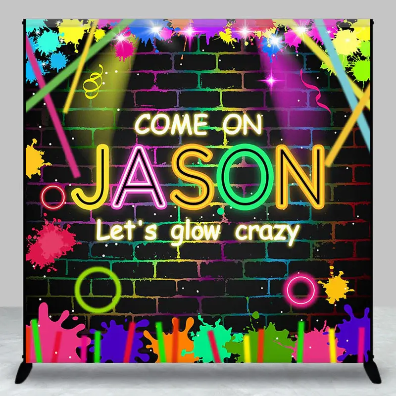 Lets Glow Crazy Graffiti Brick Wall Custom Backdrop - Aperturee
