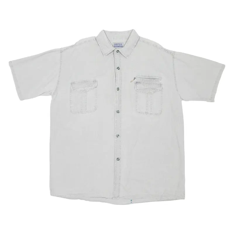 DETOX Mens Plain Shirt Grey 3XL