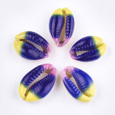 Printed Cowrie Shell Beads