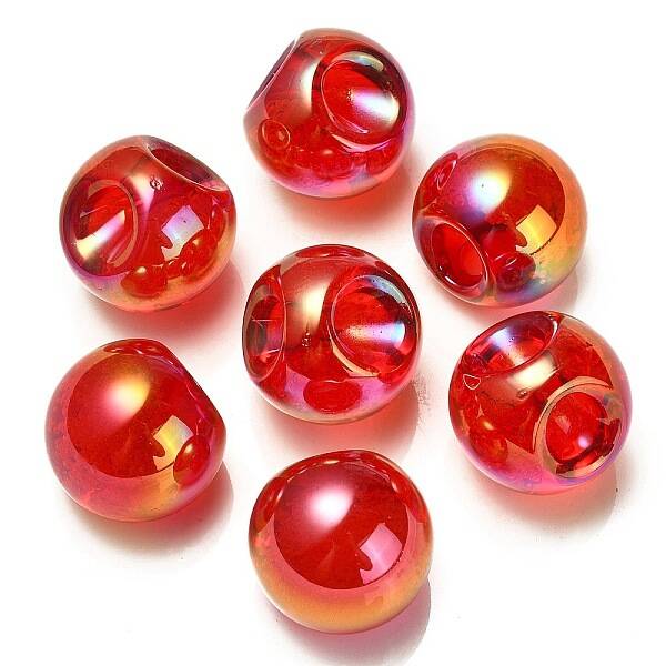 UV Plating Rainbow Iridescent Acrylic Beads