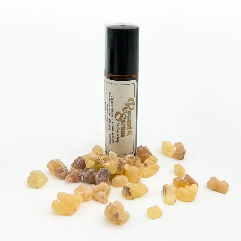 Rewind Serum: Ancient Skincare Secrets Serum with Frankincense Essential Oil, Apricot Kernel Oil, & Castor Oil (10mL roller b...
