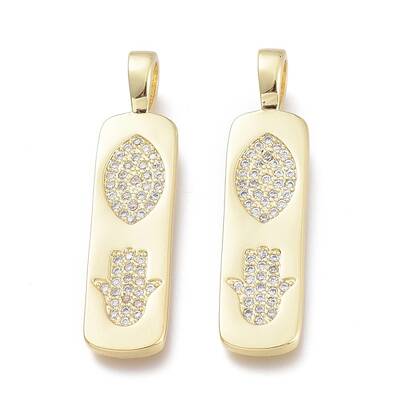 Brass Micro Pave Cubic Zirconia Pendants