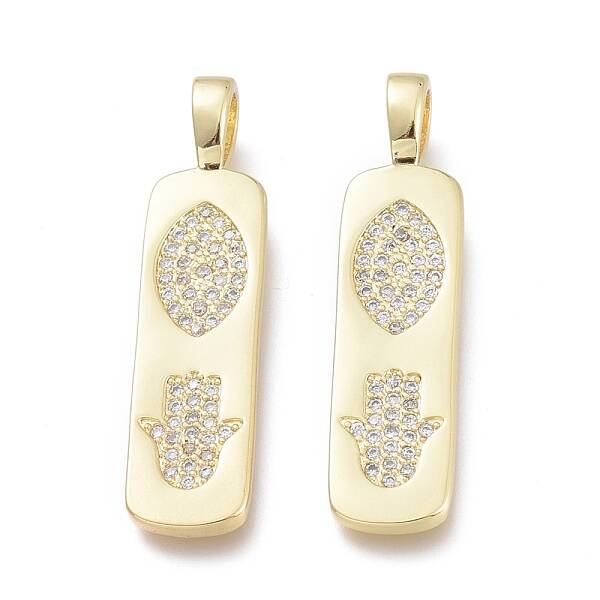 Brass Micro Pave Cubic Zirconia Pendants